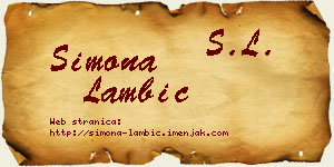 Simona Lambić vizit kartica